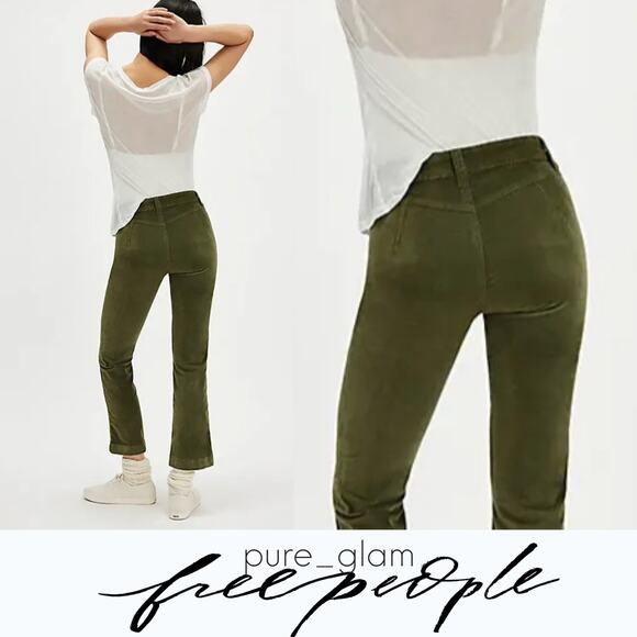 Free People pants in velvet green - Picture 4 of 4